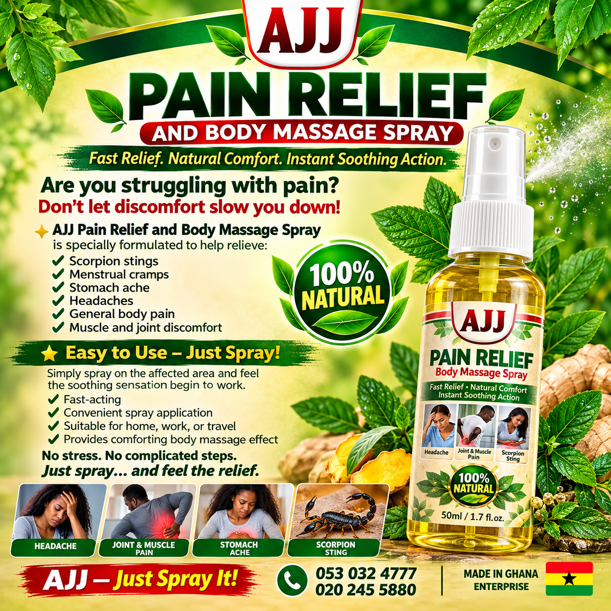 AJJ Pain Relief ad campaign